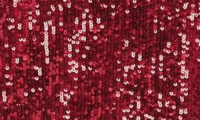 Karen Kane Sequin V-neck Top In Red