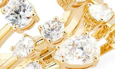 Nadri Hollywood Multi Row Cubic Zirconia Ring In Gold