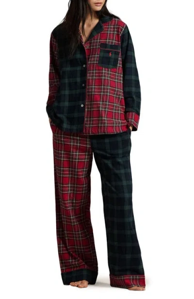 Polo Ralph Lauren Madison Plaid Cotton Pajamas In Red