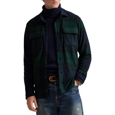 Polo Ralph Lauren Plaid Knit Flannel Overshirt In Green