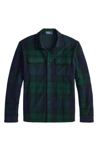 Polo Ralph Lauren Plaid Knit Flannel Overshirt In Green
