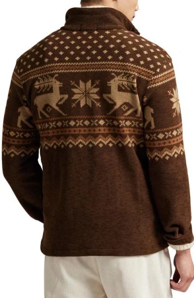 Polo Ralph Lauren Fleece Fair Isle Quarter-zip Sweatshirt In Multi