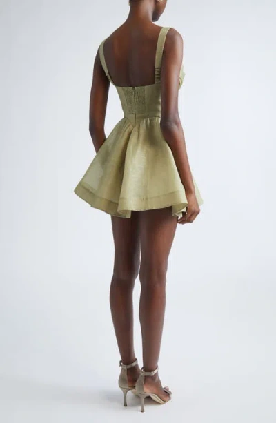 Zimmermann Rebellion Linen And Silk Organza Minidress In Animal Print