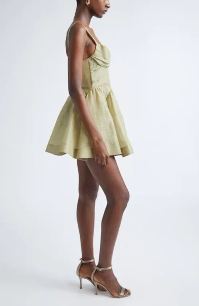 Zimmermann Rebellion Linen And Silk Organza Minidress In Animal Print