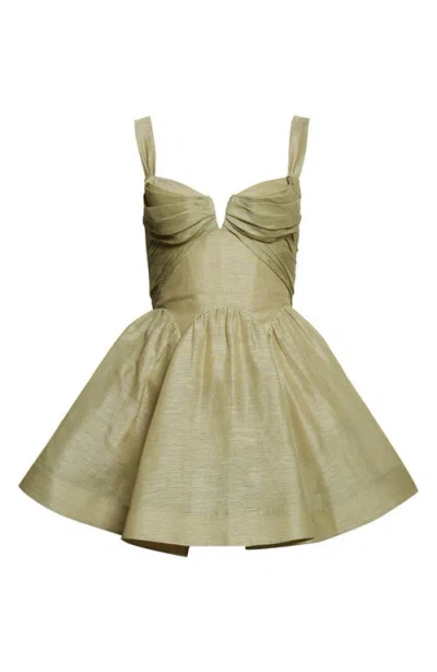 Zimmermann Rebellion Linen And Silk Organza Minidress In Animal Print