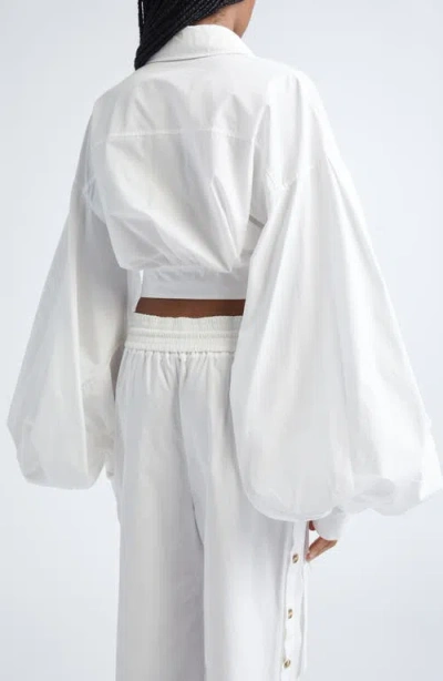 Zimmermann Rebellion Poplin Wrap Blouse Ivory In White