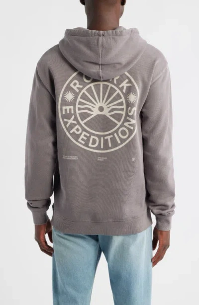 Roark Expeditions Oversize Cotton Graphic Hoodie In Gray