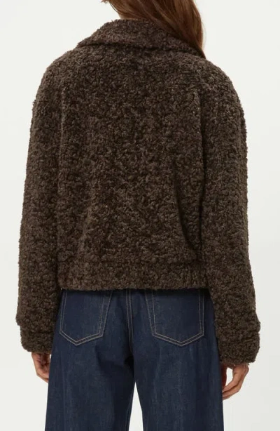 Michael Stars Ziggy Shaggy Faux Shearling Jacket In Brown