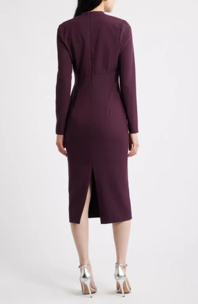 Black Halo Kylah Long Sleeve Midi Dress In Purple