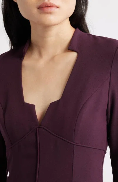 Black Halo Kylah Long Sleeve Midi Dress In Purple