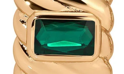 Ettika Baguette Crystal Hoop Earrings In Gold