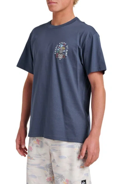 Quiksilver Hawaii Tiki Graphic T-shirt In Blue