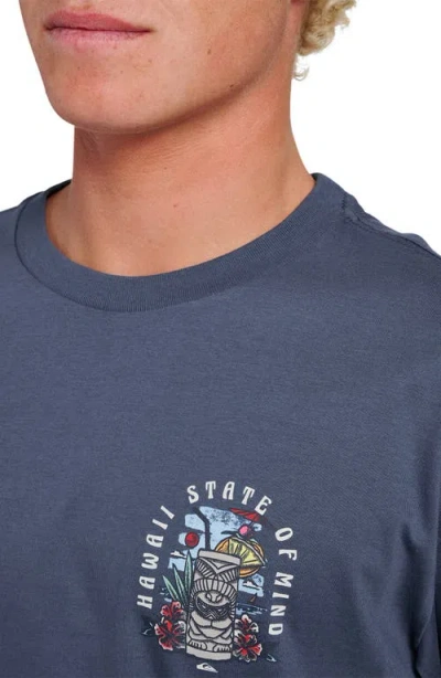 Quiksilver Hawaii Tiki Graphic T-shirt In Blue