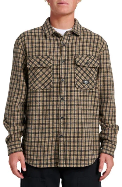 Quiksilver Mercury Sandstrokes Flannel Button-up Shirt In Brown