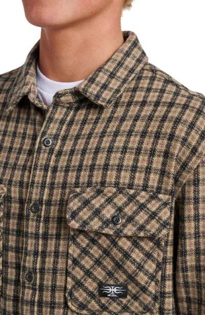 Quiksilver Mercury Sandstrokes Flannel Button-up Shirt In Brown