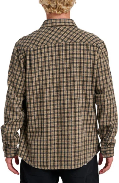 Quiksilver Mercury Sandstrokes Flannel Button-up Shirt In Brown