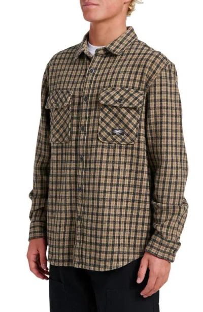 Quiksilver Mercury Sandstrokes Flannel Button-up Shirt In Brown