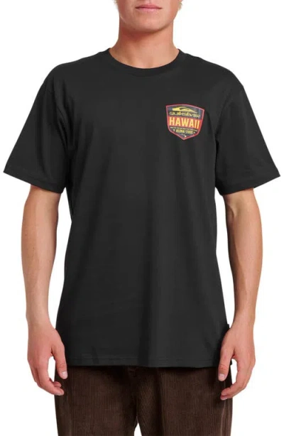Quiksilver Hi Shield Cotton Graphic T-shirt In Black