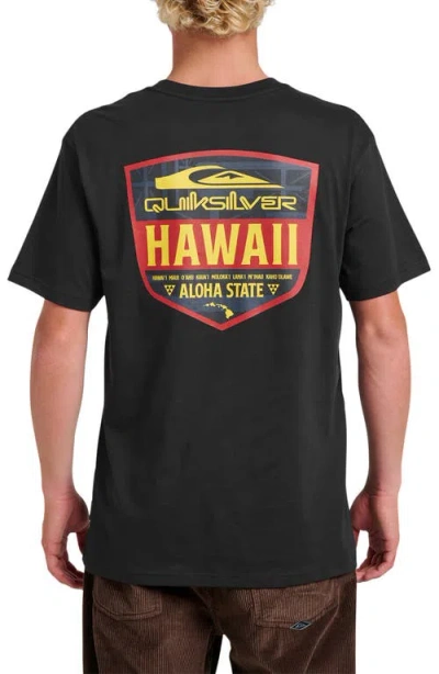 Quiksilver Hi Shield Cotton Graphic T-shirt In Black
