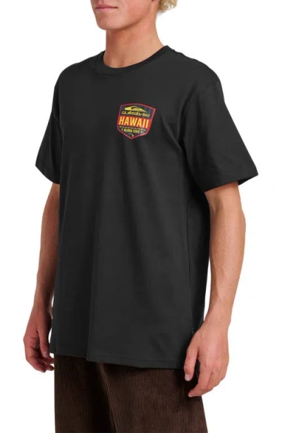 Quiksilver Hi Shield Cotton Graphic T-shirt In Black