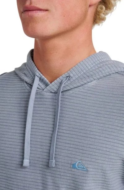 Quiksilver Alamitos Stripe Long Sleeve Hooded Top In Blue