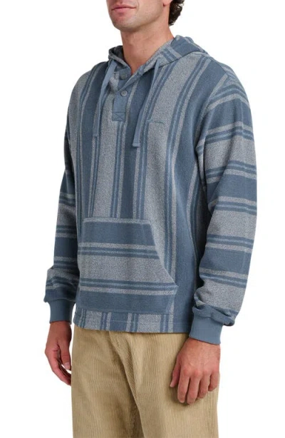 Quiksilver Playa Stripe Henley Hoodie In Blue