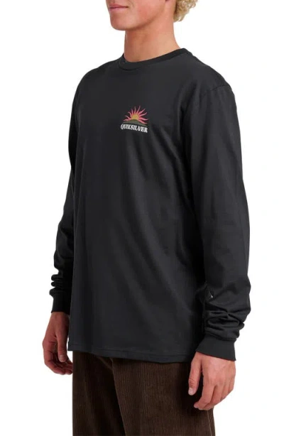 Quiksilver Dawn Patrol Long Sleeve Graphic T-shirt In Black
