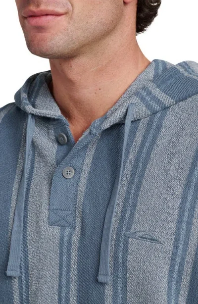 Quiksilver Playa Stripe Henley Hoodie In Blue