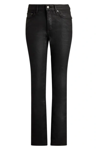 Ralph Lauren Women's Coated Straight Ankle Jeans In Black