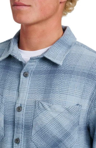 Quiksilver Dna Plaid Cotton Flannel Button-up Overshirt In Blue