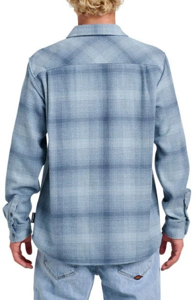 Quiksilver Dna Plaid Cotton Flannel Button-up Overshirt In Blue