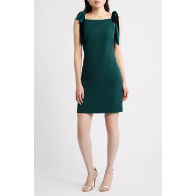 Vince Camuto Velvet Bow Stretch Crepe Dress In Green