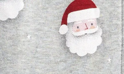 Petit Lem Santa Print Fitted One-piece Organic Cotton Pajamas In Multi