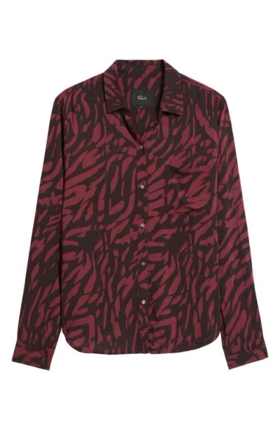 Rails Josephine Print Button-up Shirt In Burgundy