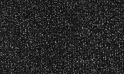 Eileen Fisher Long Sleeve Metallic Wool Blend Turtleneck Top In Black