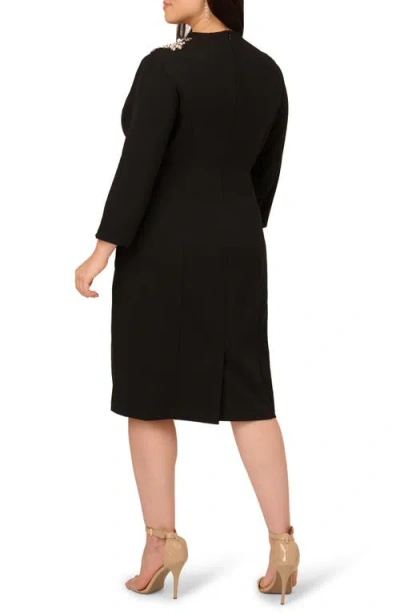 Adrianna Papell Floral Embellished Sheath Dress In Black