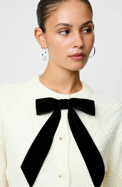French Connection Women's Long-sleeve Bow Detail Sweater In White