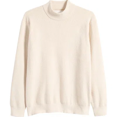 Nn07 Davy 6429 Ribbed Mock Neck Sweater In White