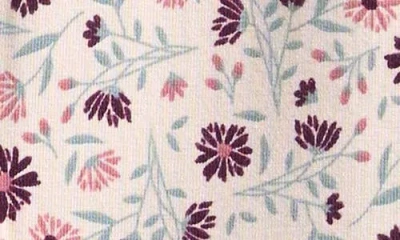 Firsts By Petit Lem Poppy Floral Print Fitted Footie Pajamas In Pink