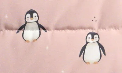 Firsts By Petit Lem Penguin Print Snowsuit In Pink