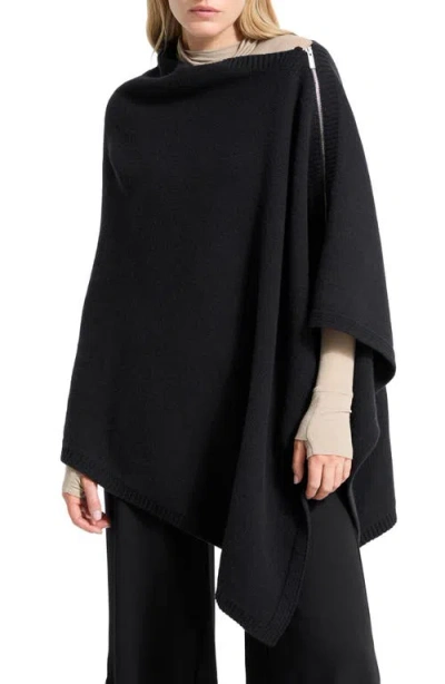 Marcella Mika Merino Wool Knit Cape In Black