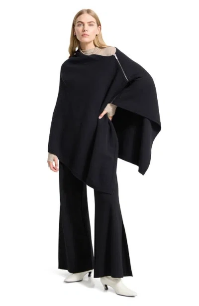 Marcella Mika Merino Wool Knit Cape In Black