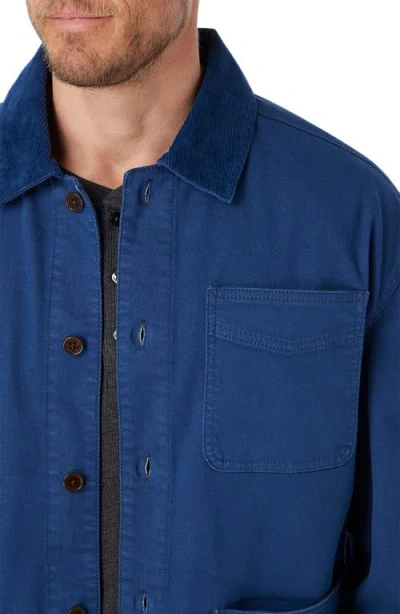 Fair Harbor Seaport Stretch Cotton Blend Chore Jacket In Blue