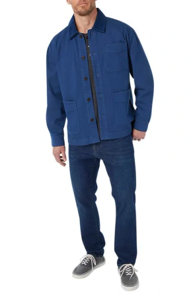 Fair Harbor Seaport Stretch Cotton Blend Chore Jacket In Blue