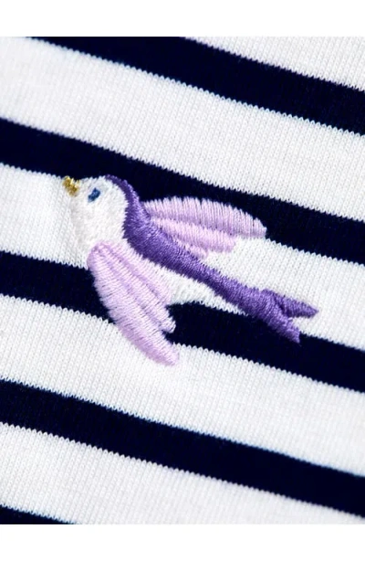 Jojo Maman Bébé Jojo Maman Bebe Embroidered Long Sleeve Cotton Top In Blue