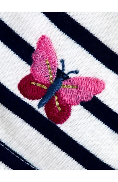 Jojo Maman Bébé Jojo Maman Bebe Embroidered Long Sleeve Cotton Top In Blue