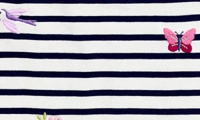 Jojo Maman Bébé Jojo Maman Bebe Embroidered Long Sleeve Cotton Top In Blue