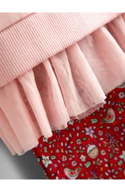 Jojo Maman Bébé Jojo Maman Bebe Kids' Holiday Reindeer Sequin Appliqé Cotton Sweatshirt & Leggings Set In Pink