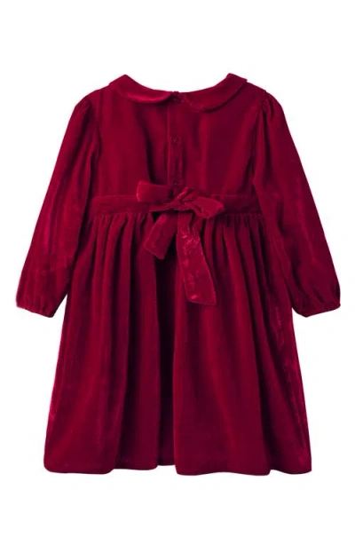 Jojo Maman Bébé Jojo Maman Bebe Kids' Smocked Velvet Dress In Burgundy