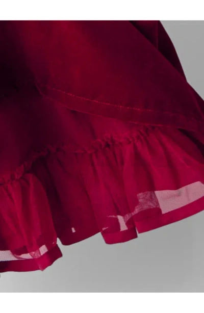 Jojo Maman Bébé Jojo Maman Bebe Kids' Smocked Velvet Dress In Burgundy